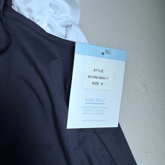 NWT Bella Bliss navy swim suit with tie back size 8 - Picture 3 of 3